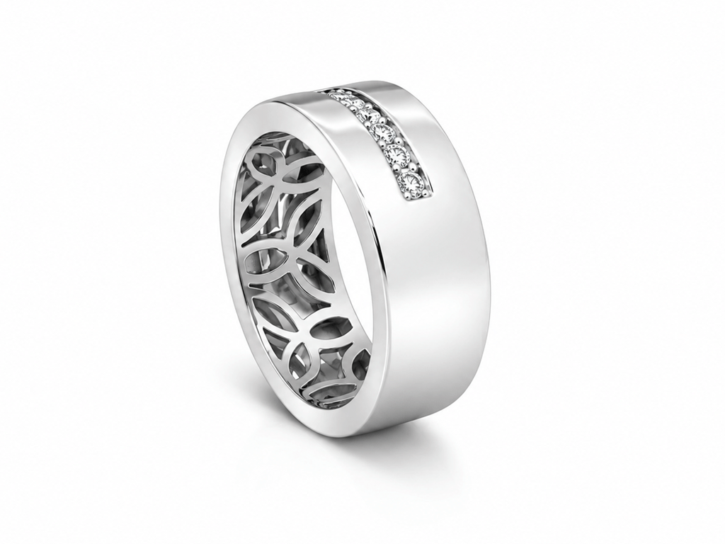 0.61ct Diamond Half Eternity Baguette Ring – 18ct White Gold