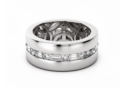 0.61ct Diamond Half Eternity Baguette Ring – 18ct White Gold