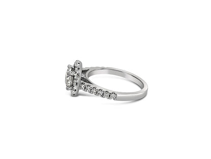 (REF 1679) 1.70cts Diamond Solitaire Halo Ring (Platinum)