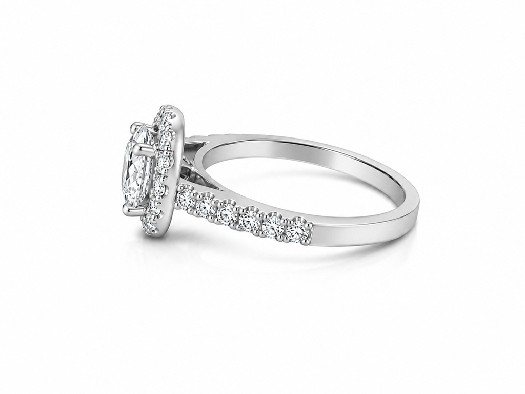 1.70ct Diamond Solitaire Halo Ring – Platinum