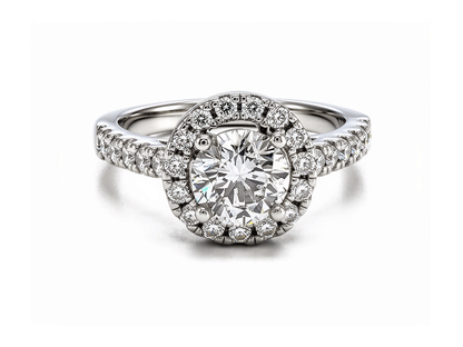 1.70ct Diamond Solitaire Halo Ring – Platinum