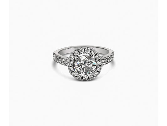 (REF 1679) 1.70cts Diamond Solitaire Halo Ring (Platinum)