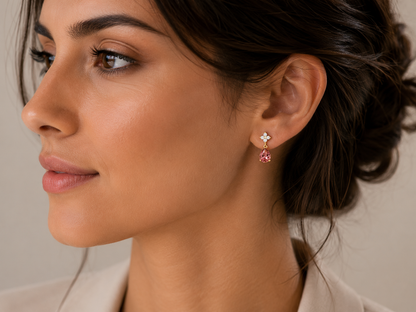 Tourmaline and Diamond Earrings in 18ct Yellow Gold