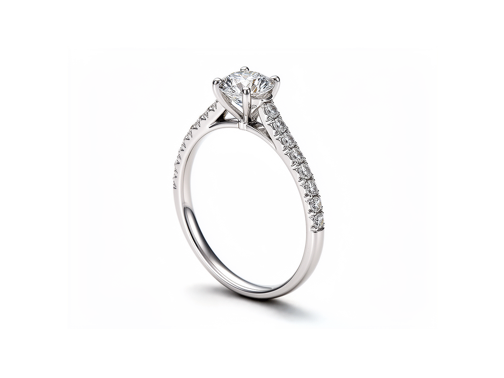 0.80ct Diamond Solitaire Ring with Diamond Shoulders – 14ct White Gold (GIA Certified)