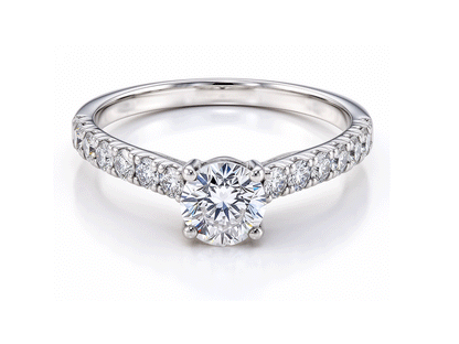0.80ct Diamond Solitaire Ring with Diamond Shoulders – 14ct White Gold (GIA Certified)