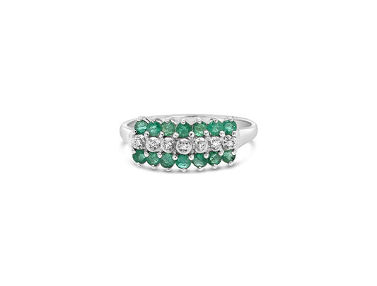 (Ref 1762) 0.60ct Emerald Cut 0.05 Diamond Ring (14ct White Gold)