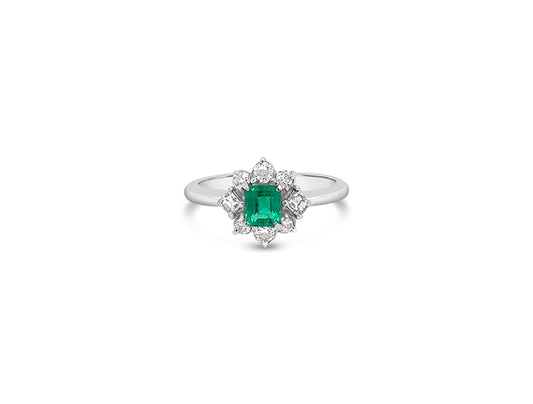 (Ref 1763) 0.36ct Emerald Cut 0.35 Diamond Ring (Platinum)