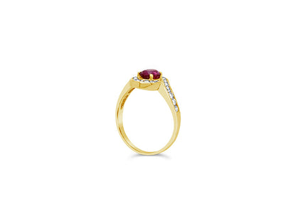 (Ref 1764) Ruby and Diamond Ring (18ct Yellow Gold)