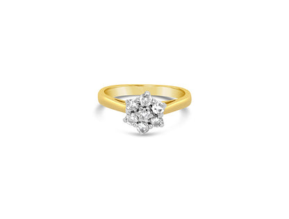 (Ref 1769) 0.21ct Cluster Diamond Solitaire Ring (18ct Yellow Gold)