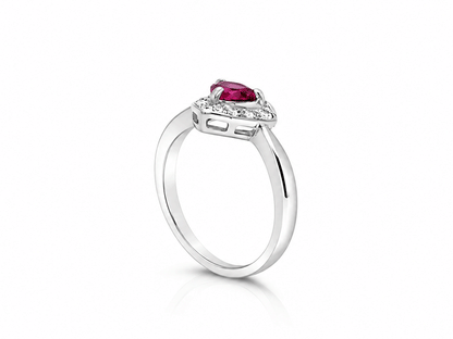 0.63ct Ruby & Diamond Ring – Platinum