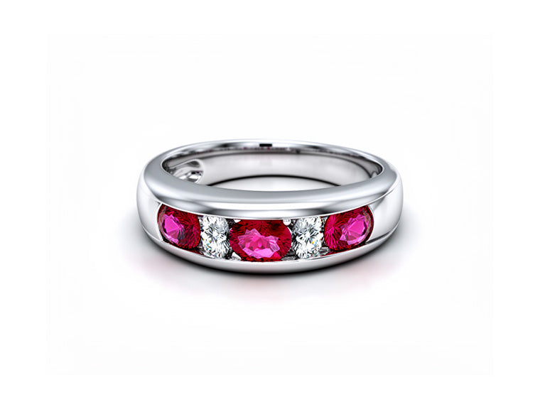 0.85ct Ruby & Diamond Ring – 18ct White Gold
