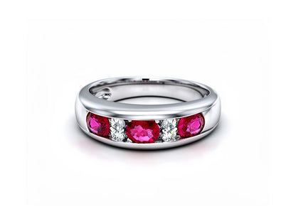 0.85ct Ruby & Diamond Ring – 18ct White Gold