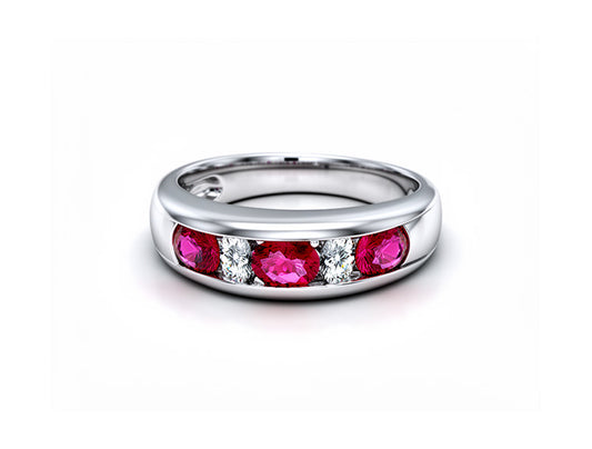 0.85ct Ruby & Diamond Ring – 18ct White Gold