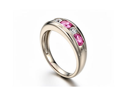 0.85ct Ruby & Diamond Ring – 18ct White Gold