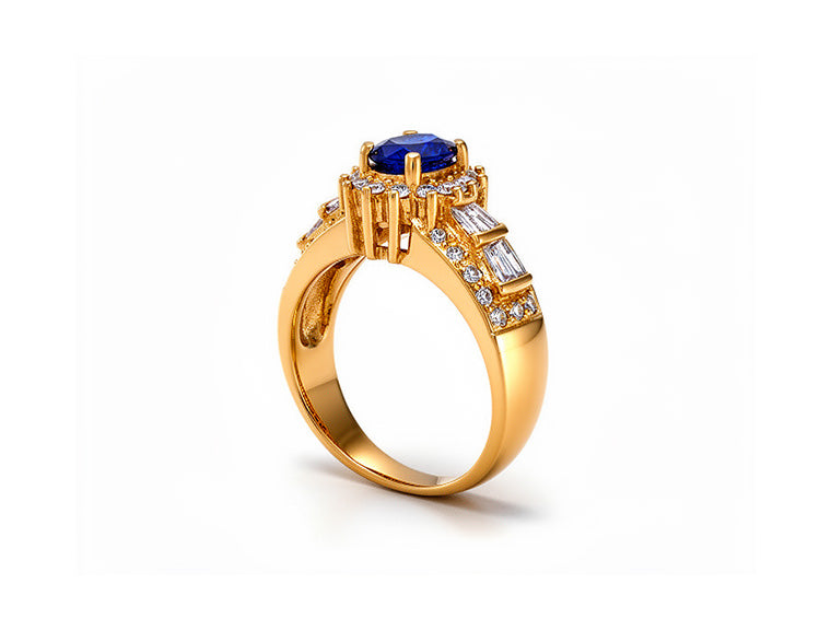Sapphire & Diamond Ring – 18ct Yellow Gold