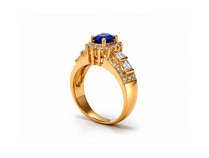 Sapphire & Diamond Ring – 18ct Yellow Gold