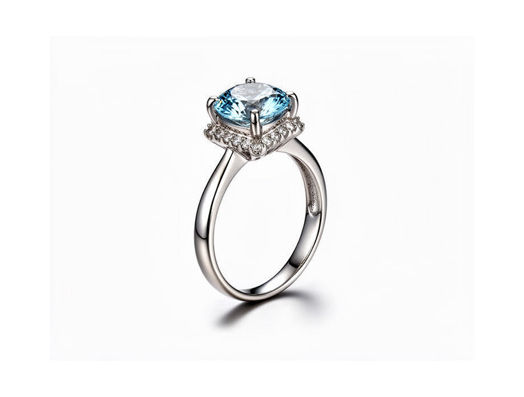 2.46ct Aquamarine & Diamond Ring – Platinum