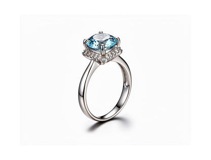 2.46ct Aquamarine & Diamond Ring – Platinum