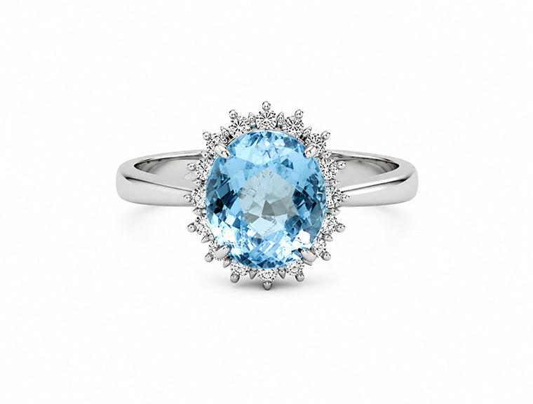 2.46ct Aquamarine & Diamond Ring – Platinum