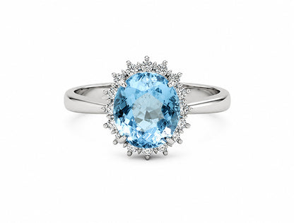 2.46ct Aquamarine & Diamond Ring – Platinum