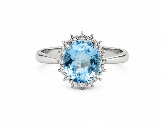 2.46ct Aquamarine & Diamond Ring – Platinum