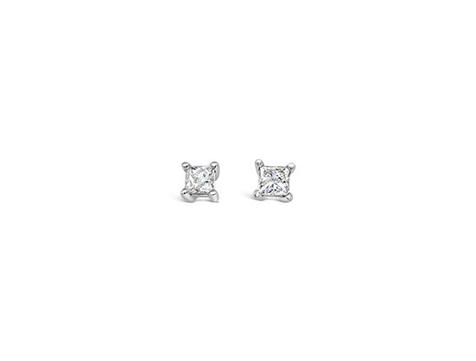 (Ref 1778) 0.33ct Diamond Princess Earring (14ct White Gold)