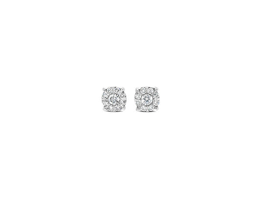 (Ref 1779) 1ct Diamond Cluster Earring (9ct White Gold)