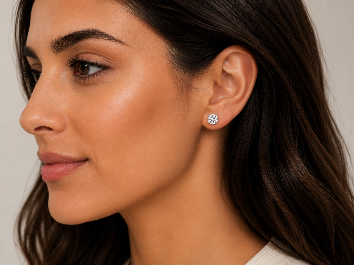 1ct Diamond Cluster Earrings in 9ct White Gold