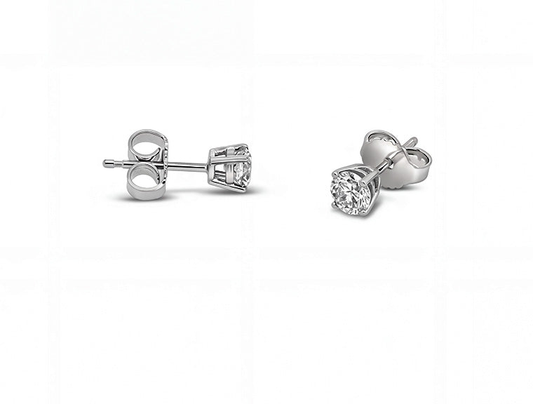 0.50ct Diamond Stud Earrings – 14ct White Gold