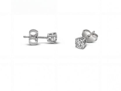 0.50ct Diamond Stud Earrings – 14ct White Gold