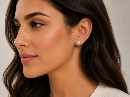 0.50ct Diamond Stud Earrings – 14ct White Gold