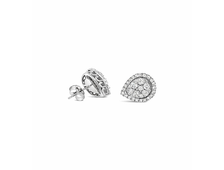 (Ref 1781) 1ct Earring Pear Diamond Earring (9ct White Gold)