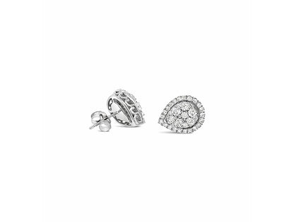 (Ref 1781) 1ct Earring Pear Diamond Earring (9ct White Gold)