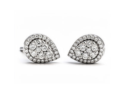 1ct Pear Diamond Earrings – 9ct White Gold