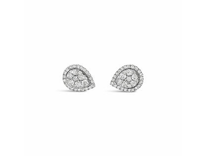 (Ref 1781) 1ct Earring Pear Diamond Earring (9ct White Gold)