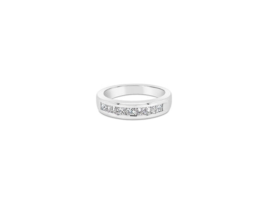 (Ref 1793) 0.75ct Half Eternity Princess Diamond Ring (18ct White Gold)