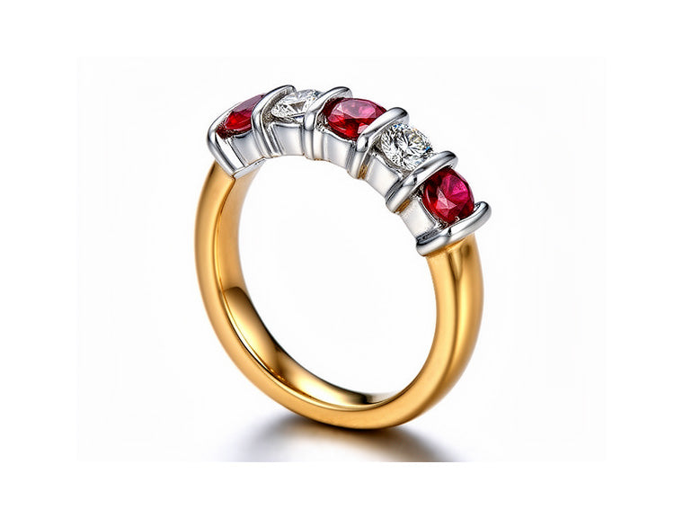 0.55ct Ruby & Diamond Ring – 18ct Yellow Gold