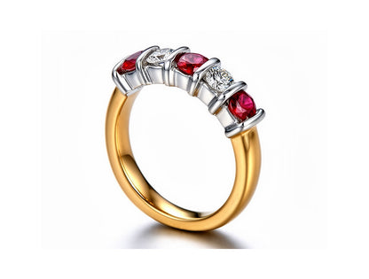 0.55ct Ruby & Diamond Ring – 18ct Yellow Gold