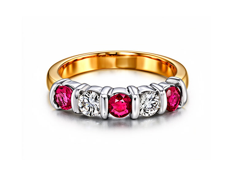0.55ct Ruby & Diamond Ring – 18ct Yellow Gold