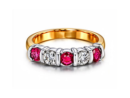 0.55ct Ruby & Diamond Ring – 18ct Yellow Gold