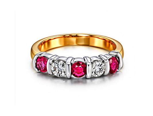0.55ct Ruby & Diamond Ring – 18ct Yellow Gold