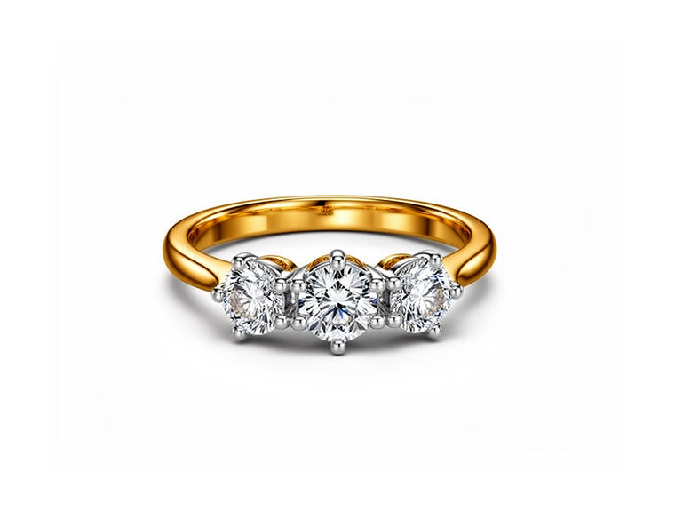 0.90ct 3-Stone Diamond Ring – 18ct Yellow Gold