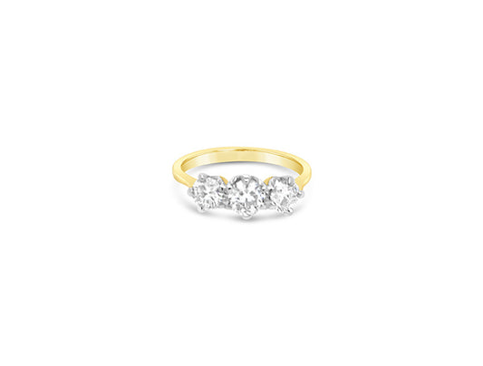(Ref 1811) 0.90cts Ring 3 Stones Diamond (18ct Yellow Gold)