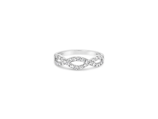 (Ref 1815) 0.25ct Half Eternity Diamond Ring (9ct White Gold)