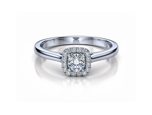 0.24ct Diamond Solitaire Ring – 18ct White Gold (GIA Certified)