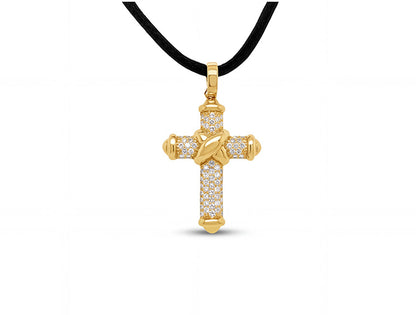 0.67ct Diamond Cross Pendant - 18ct Yellow Gold