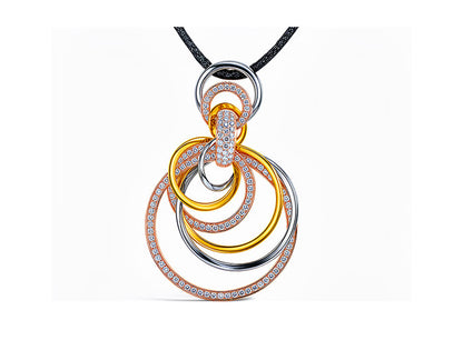 2.09ct Comolli Diamond Pendant – 18ct Rose, White & Yellow Gold