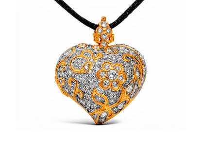 5.23ct Diamond Heart Pendant – 18ct Yellow Gold