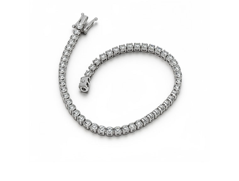 3.09ct Brilliant Cut Diamond Tennis Bracelet in 18ct White Gold