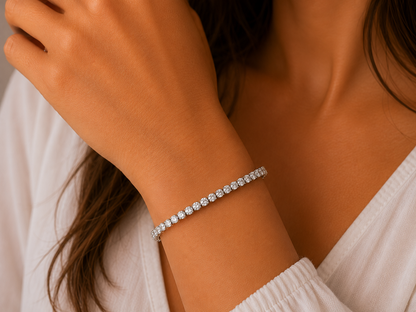 3.09ct Brilliant Cut Diamond Tennis Bracelet in 18ct White Gold